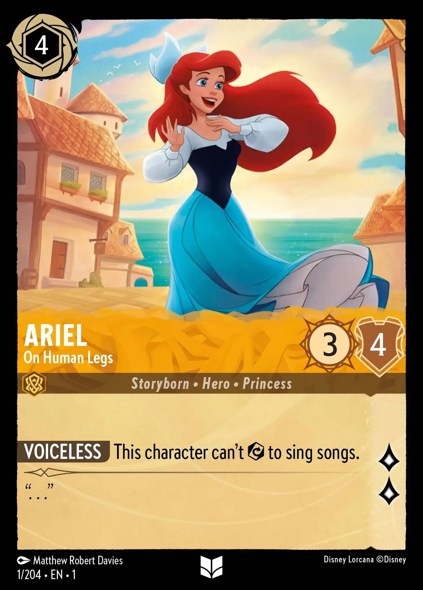 (001) Lorcana The First Chapter Single: Ariel - On Human Legs  Holo Uncommon