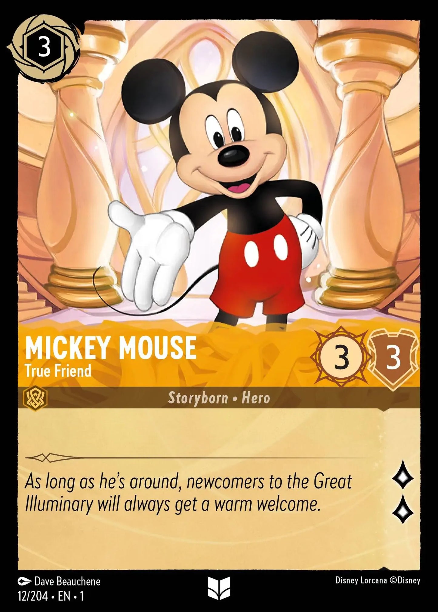(012) Lorcana The First Chapter Single: Mickey Mouse - True Friend  Uncommon