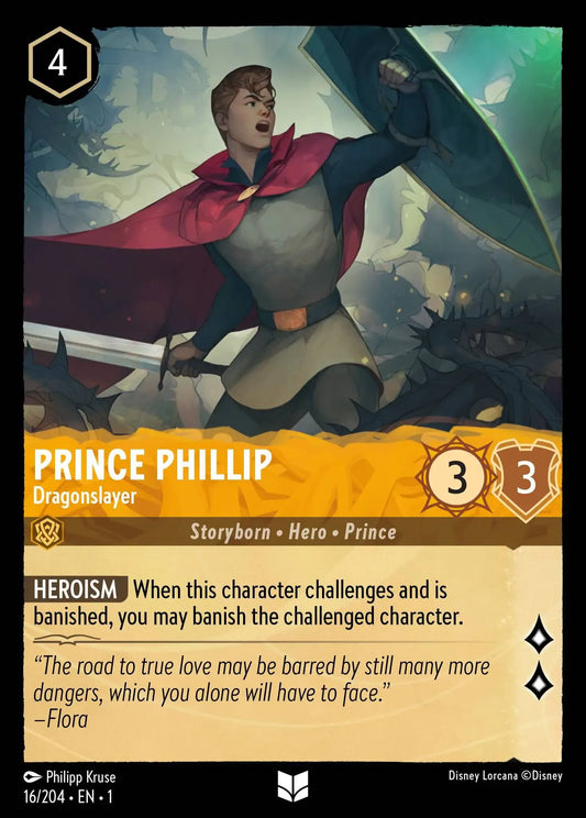 (016) Lorcana The First Chapter Single: Prince Phillip - Dragonslayer  Holo Uncommon