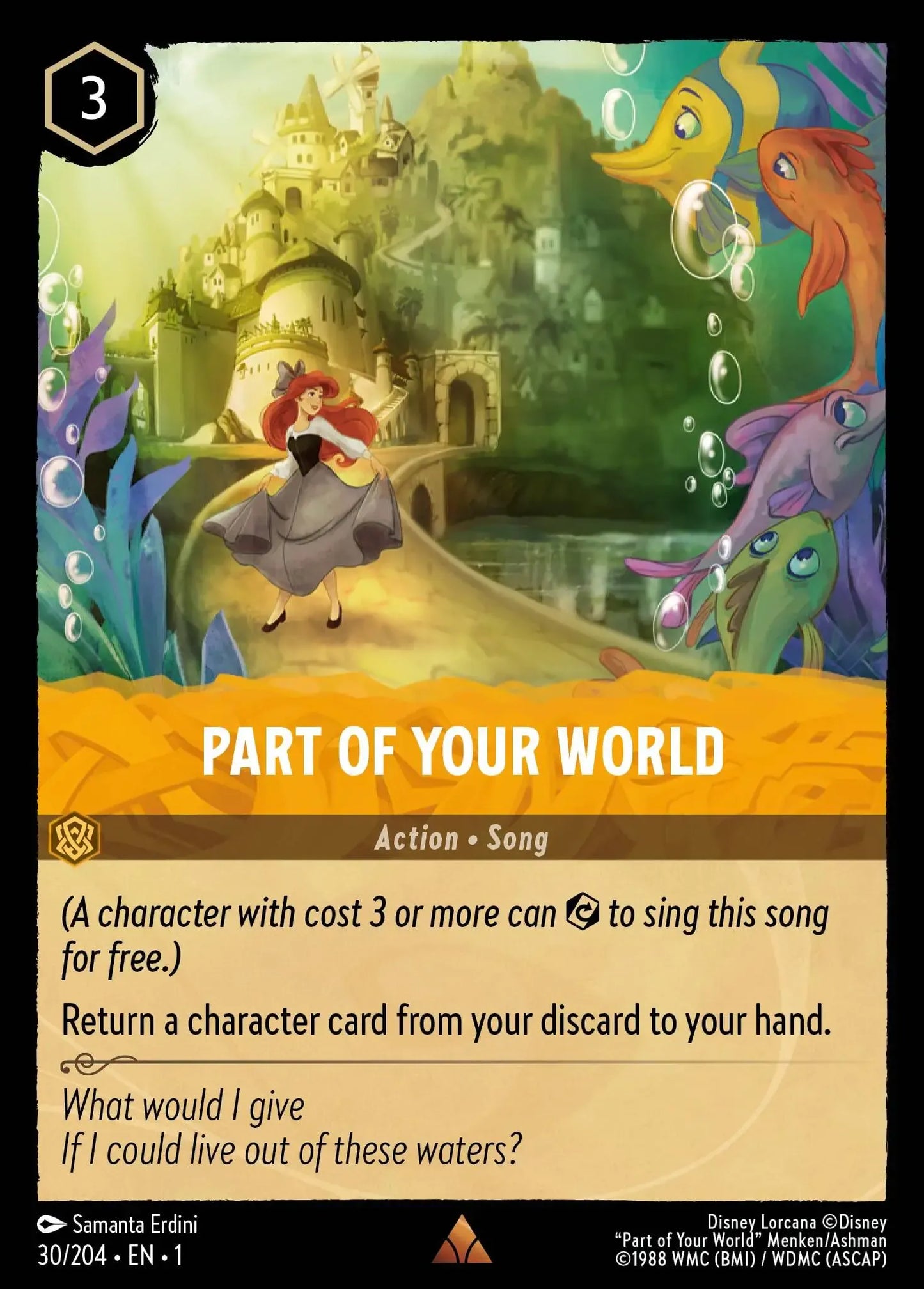 (030) Lorcana The First Chapter Single: Part of Your World  Holo Rare