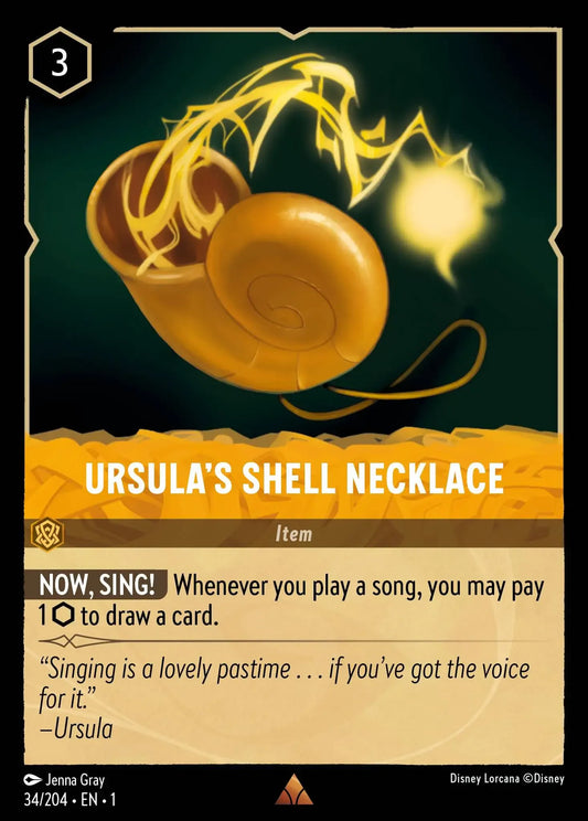 (034) Lorcana The First Chapter Single: Ursula's Shell Necklace  Rare