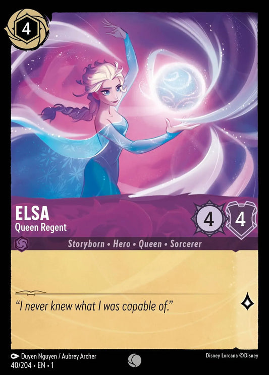 (040) Lorcana The First Chapter Single: Elsa - Queen Regent  Holo Common