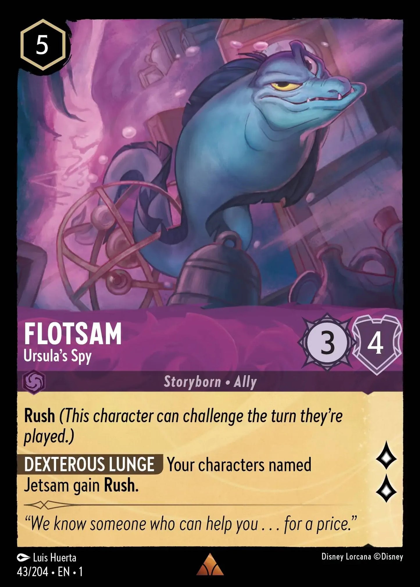 (043) Lorcana The First Chapter Single: Flotsam - Ursula's Spy  Rare