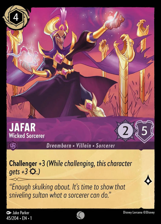 (045) Lorcana The First Chapter Single: Jafar - Wicked Sorcerer  Holo Common