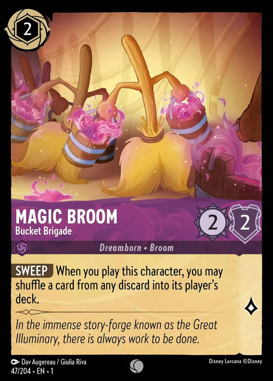 (047) Lorcana The First Chapter Single: Magic Broom - Bucket Brigade  Holo Common