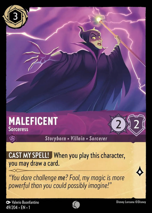 (049) Lorcana The First Chapter Single: Maleficent - Sorceress  Holo Common