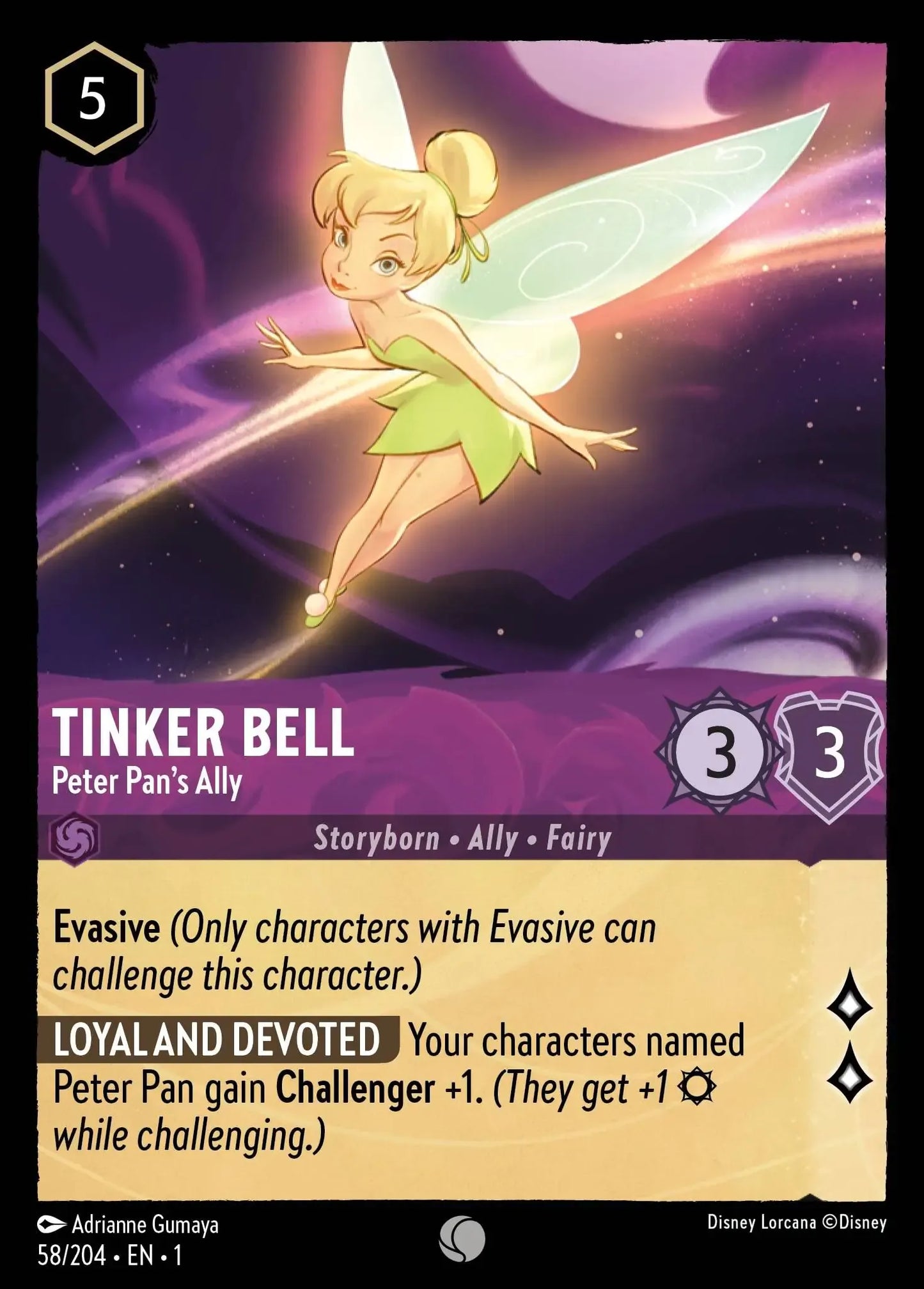 (058) Lorcana The First Chapter Single: Tinker Bell - Peter Pan's Ally  Common