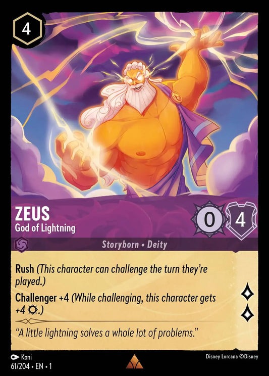 (061) Lorcana The First Chapter Single: Zeus - God of Lightning  Rare