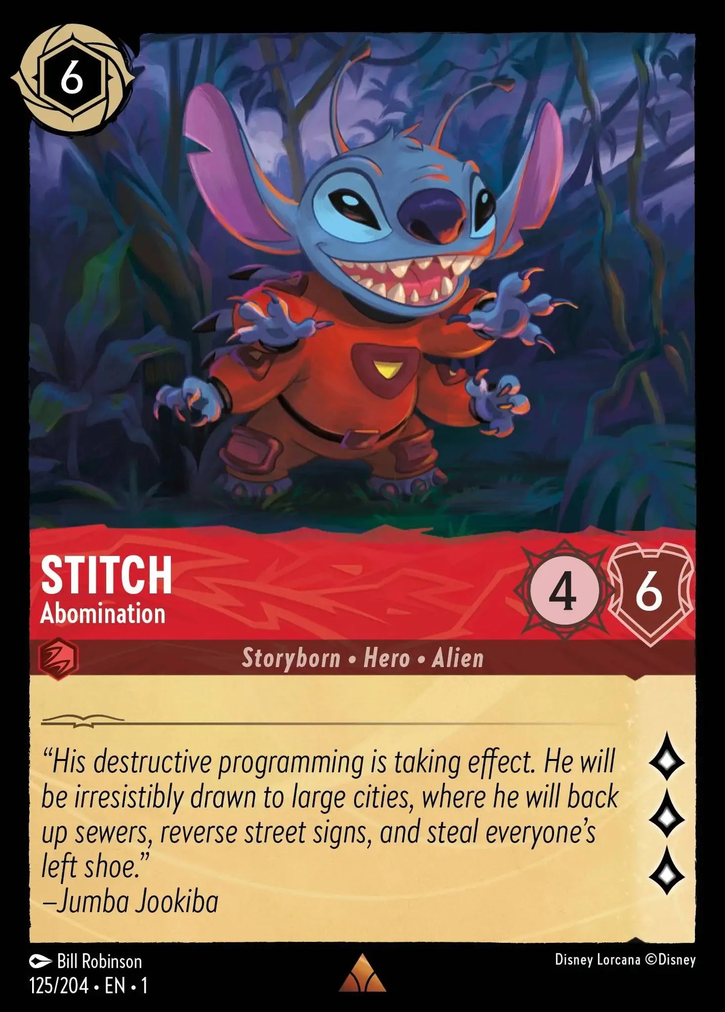 (125) Lorcana The First Chapter Single: Stitch - Abomination  Holo Rare