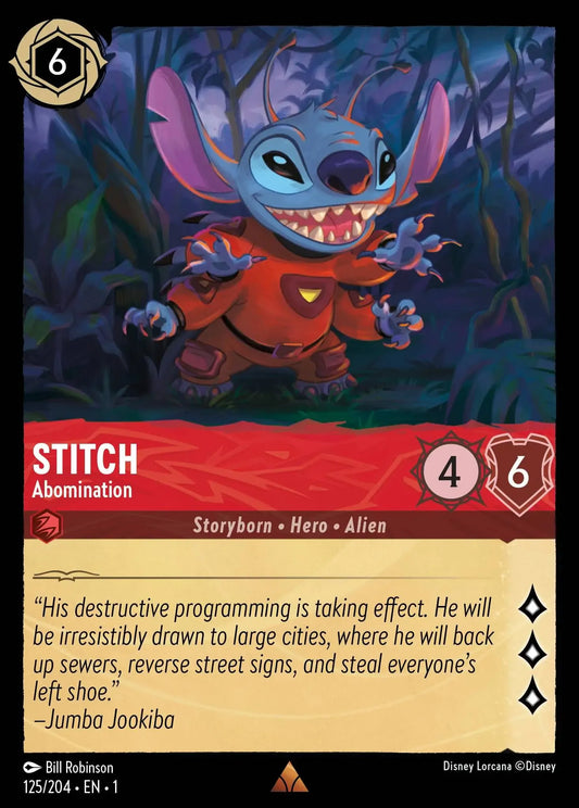 (125) Lorcana The First Chapter Single: Stitch - Abomination  Holo Rare