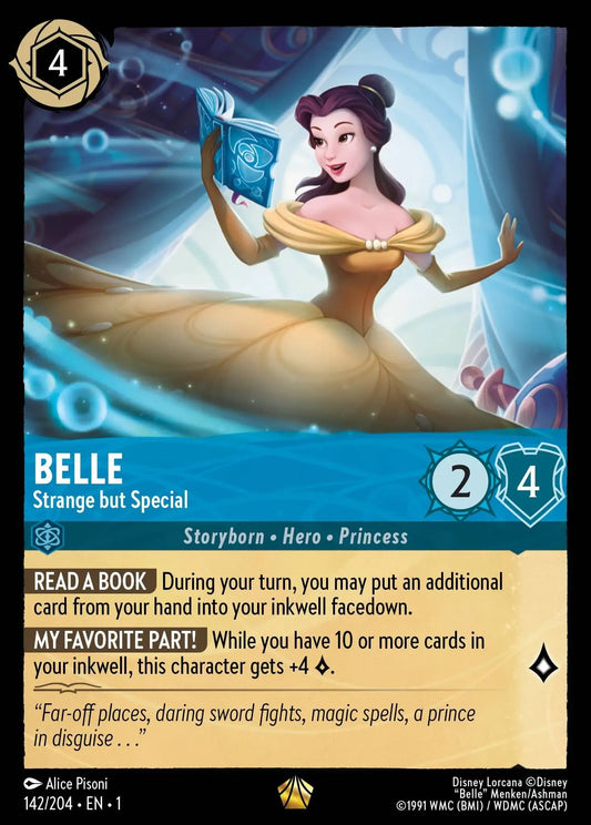 (142) Lorcana The First Chapter Single: Belle - Strange but Special (V.1)  Holo Legendary