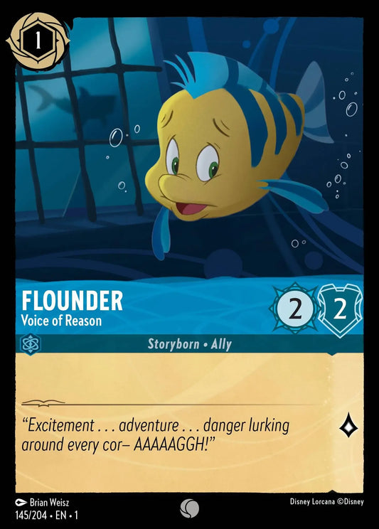 (145) Lorcana The First Chapter Single: Flounder - Voice of Reason  Holo Common