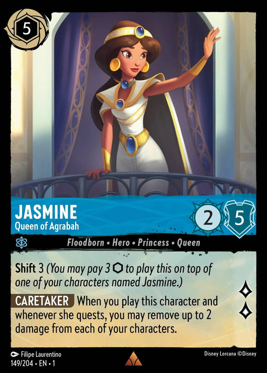 (149) Lorcana The First Chapter Single: Jasmine - Queen of Agrabah  Holo Rare