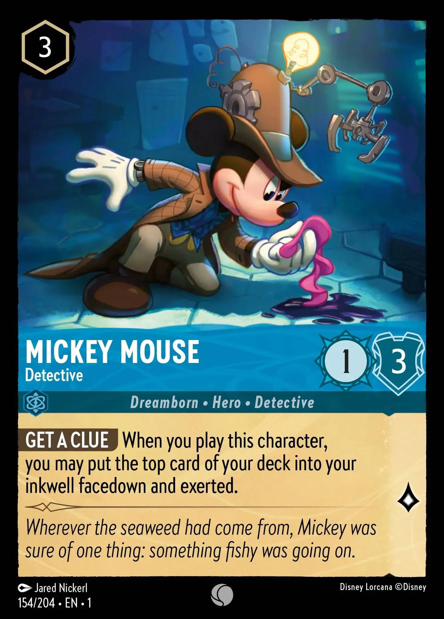 (154) Lorcana The First Chapter Single: Mickey Mouse - Detective  Common