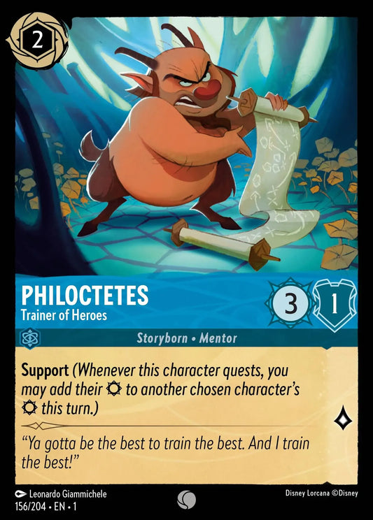 (156) Lorcana The First Chapter Single: Philoctetes - Trainer of Heroes  Holo Common