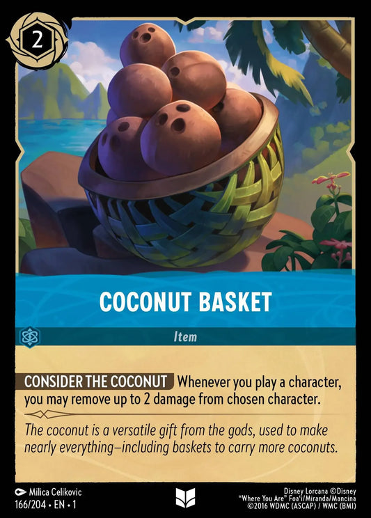 (166) Lorcana The First Chapter Single: Coconut Basket  Holo Uncommon