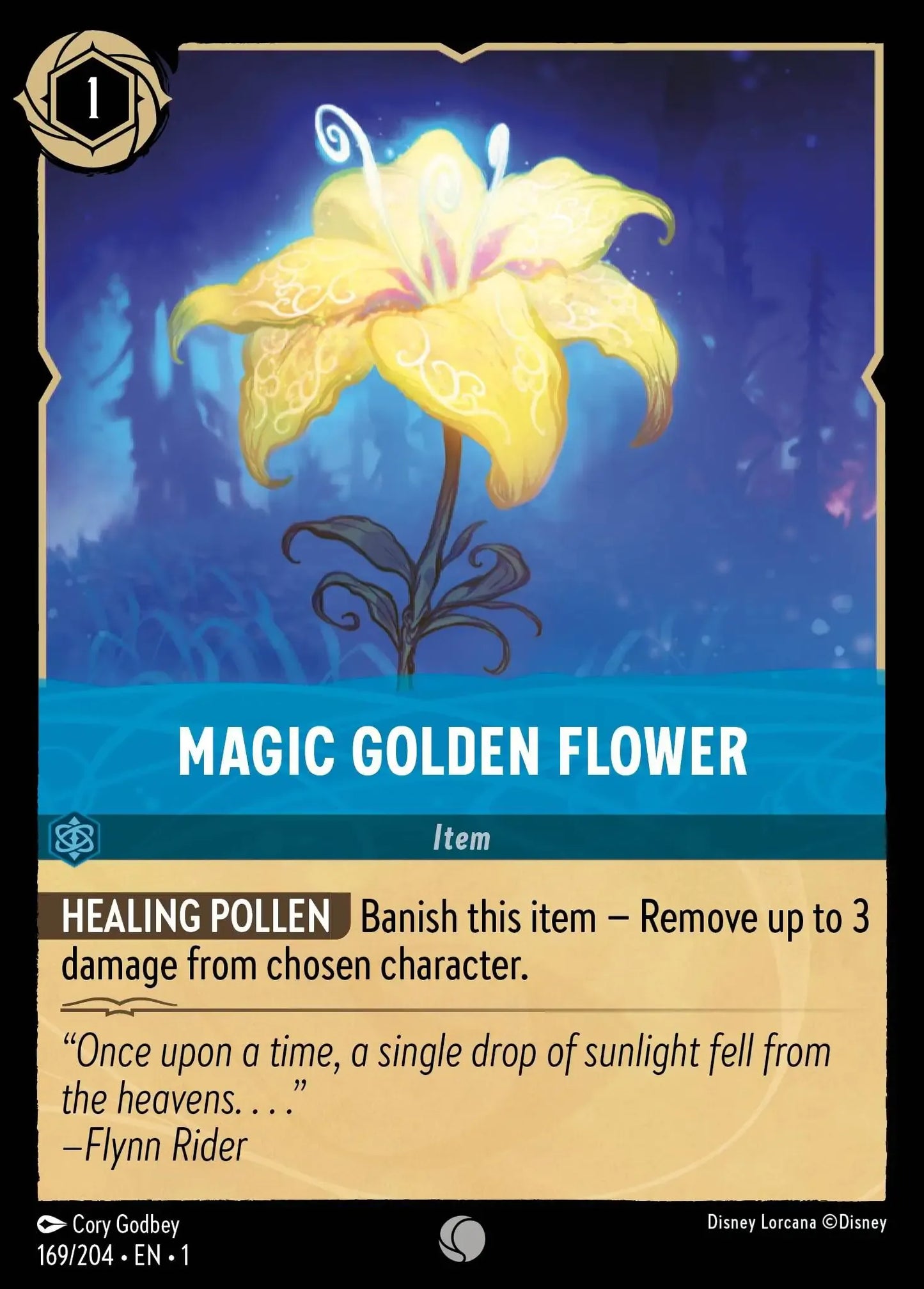 (169) Lorcana The First Chapter Single: Magic Golden Flower  Holo Common