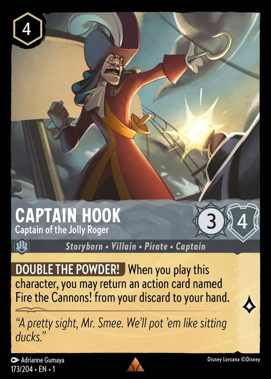(173) Lorcana The First Chapter Single: Captain Hook - Captain of the Jolly Roger  Holo Rare