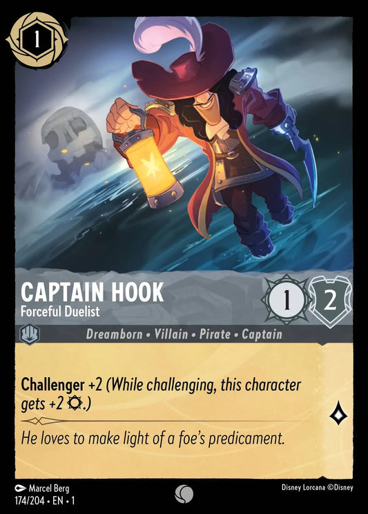 (174) Lorcana The First Chapter Single: Captain Hook - Forceful Duelist  Common