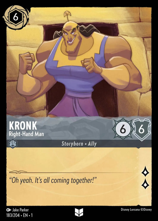 (183) Lorcana The First Chapter Single: Kronk - Right-Hand Man  Uncommon
