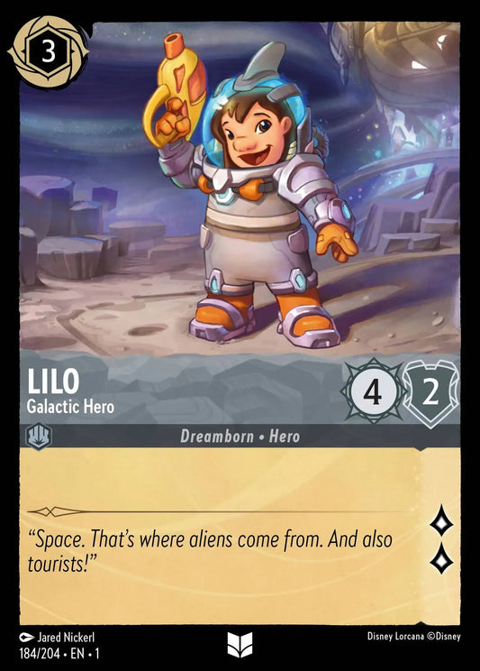 (184) Lorcana The First Chapter Single: Lilo - Galactic Hero  Holo Uncommon