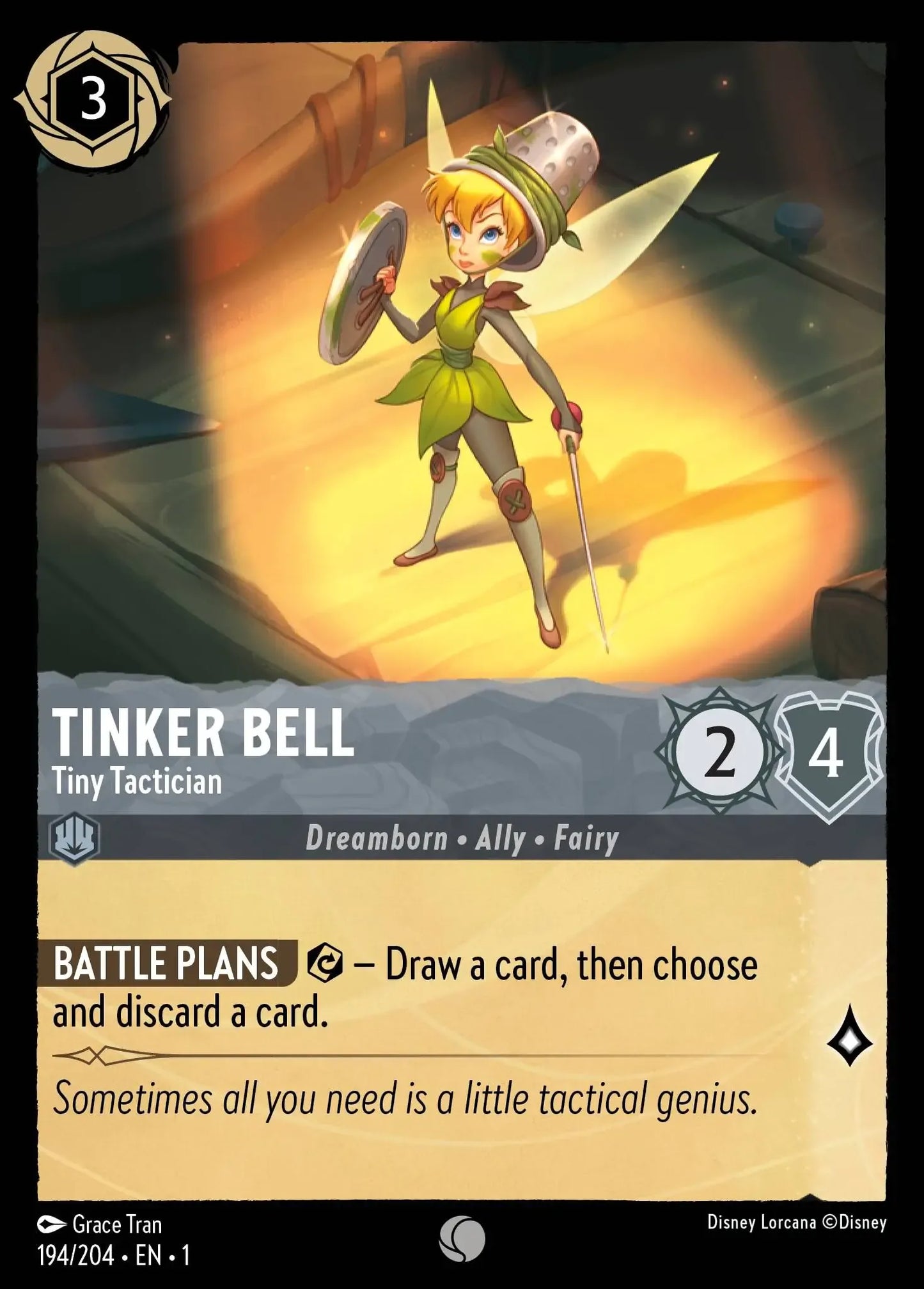 (194) Lorcana The First Chapter Single: Tinker Bell - Tiny Tactician  Common
