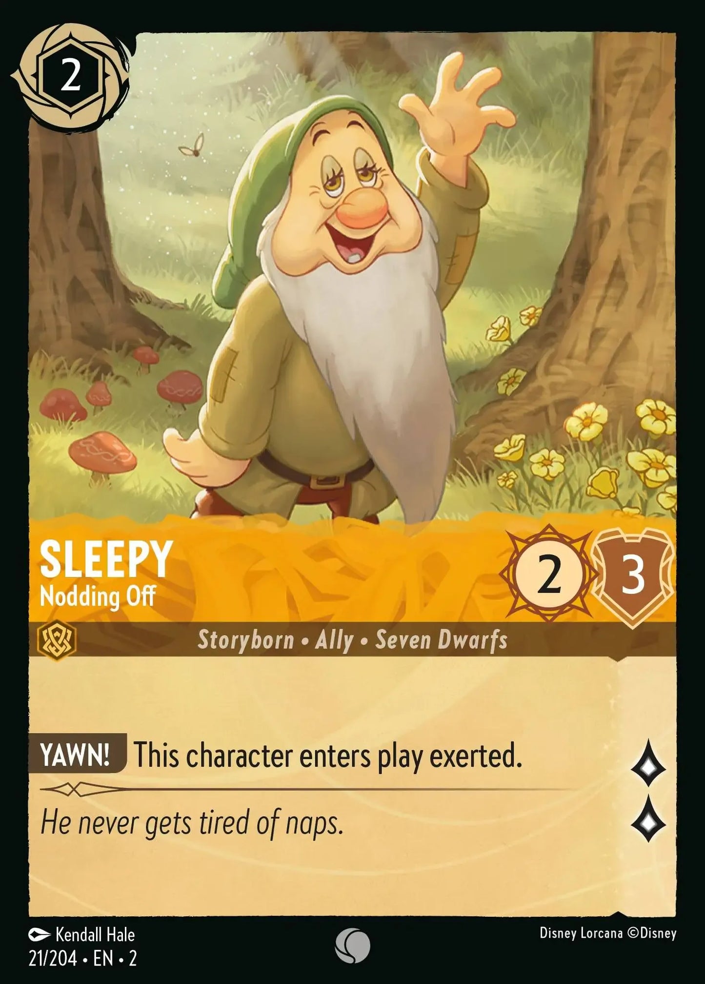 (021) Lorcana Rise of the Floodborn Single: Sleepy - Nodding Off  Holo Common