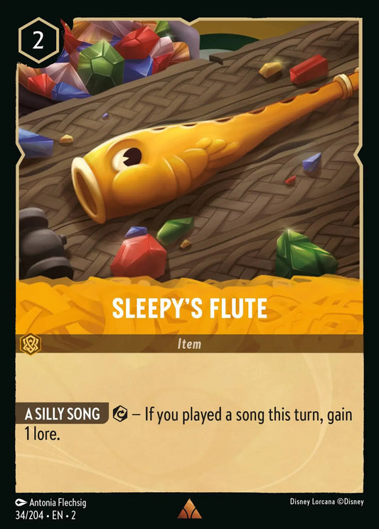 (034) Lorcana Rise of the Floodborn Single: Sleepy's Flute  Holo Rare