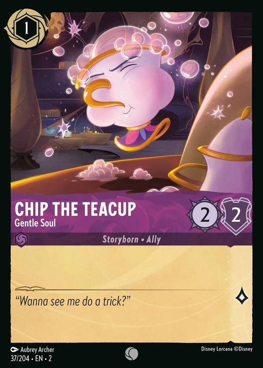 (037) Lorcana Rise of the Floodborn Single: Chip the Teacup - Gentle Soul  Holo Common