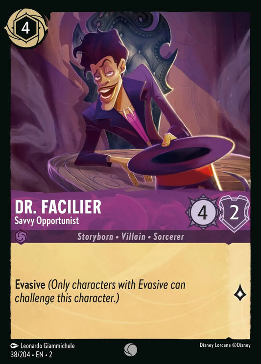 (038) Lorcana Rise of the Floodborn Single: Dr. Facilier - Savvy Opportunist  Holo Common