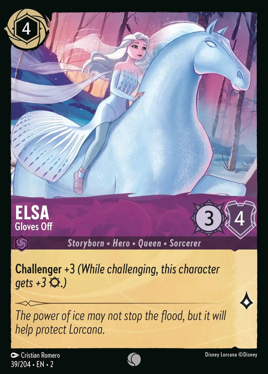 (039) Lorcana Rise of the Floodborn Single: Elsa - Gloves Off  Holo Common