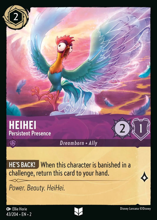 (043) Lorcana Rise of the Floodborn Single: Heihei - Persistent Presence  Holo Uncommon