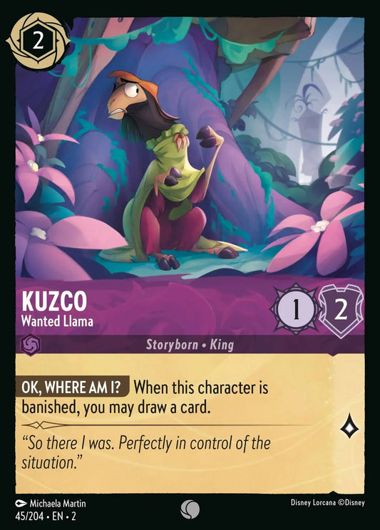 (045) Lorcana Rise of the Floodborn Single: Kuzco - Wanted Llama  Common