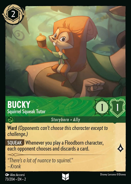 (073) Lorcana Rise of the Floodborn Single: Bucky - Squirrel Squeak Tutor  Holo Uncommon