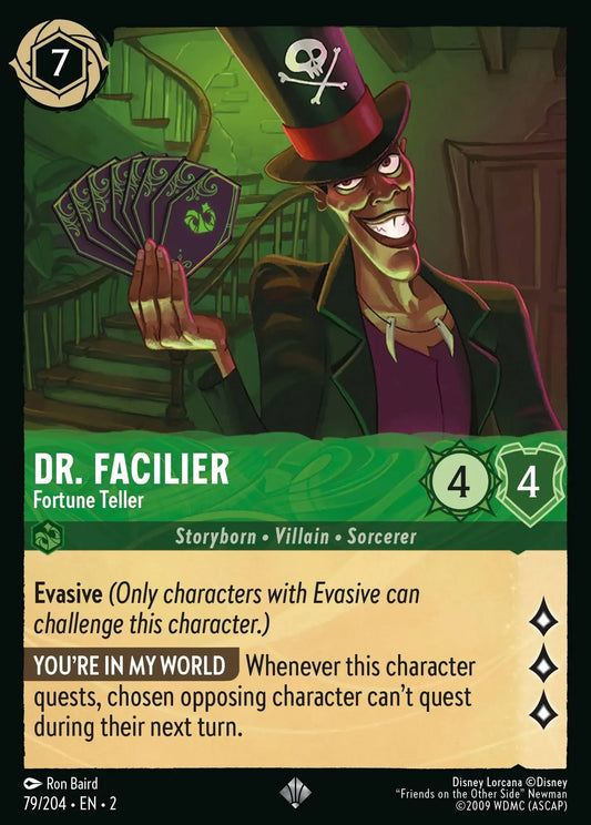 (079) Lorcana Rise of the Floodborn Single: Dr. Facilier - Fortune Teller  Holo Super Rare