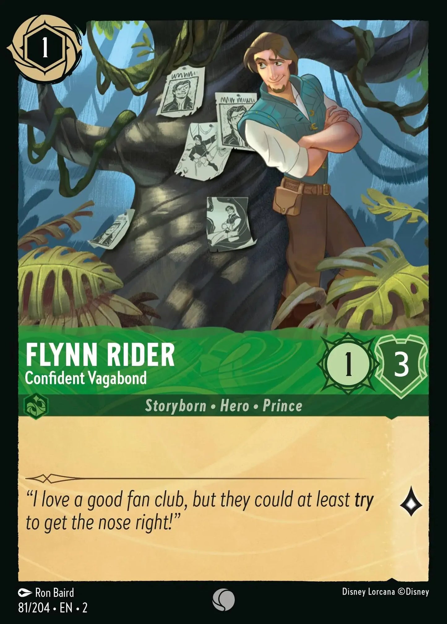 (081) Lorcana Rise of the Floodborn Single: Flynn Rider - Confident Vagabond  Common