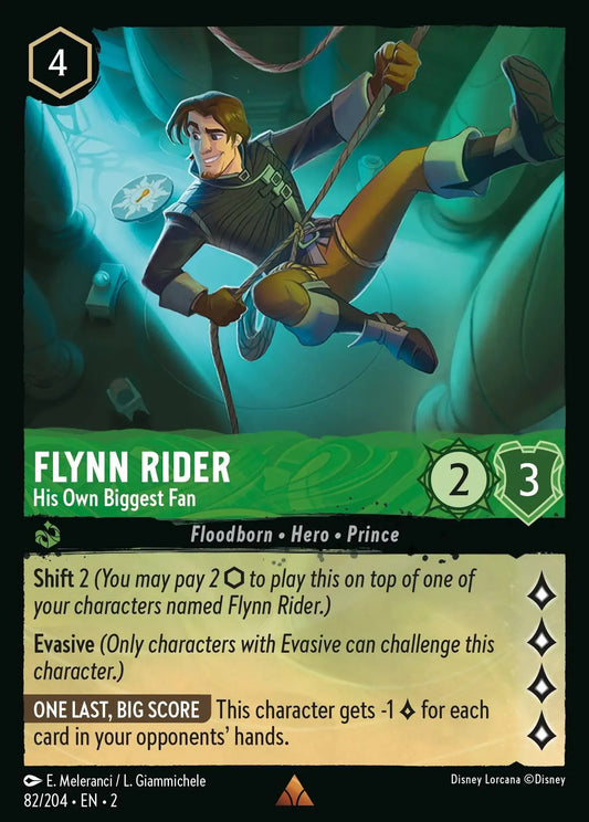 (082) Lorcana Rise of the Floodborn Single: Flynn Rider - His Own Biggest Fan  Holo Rare