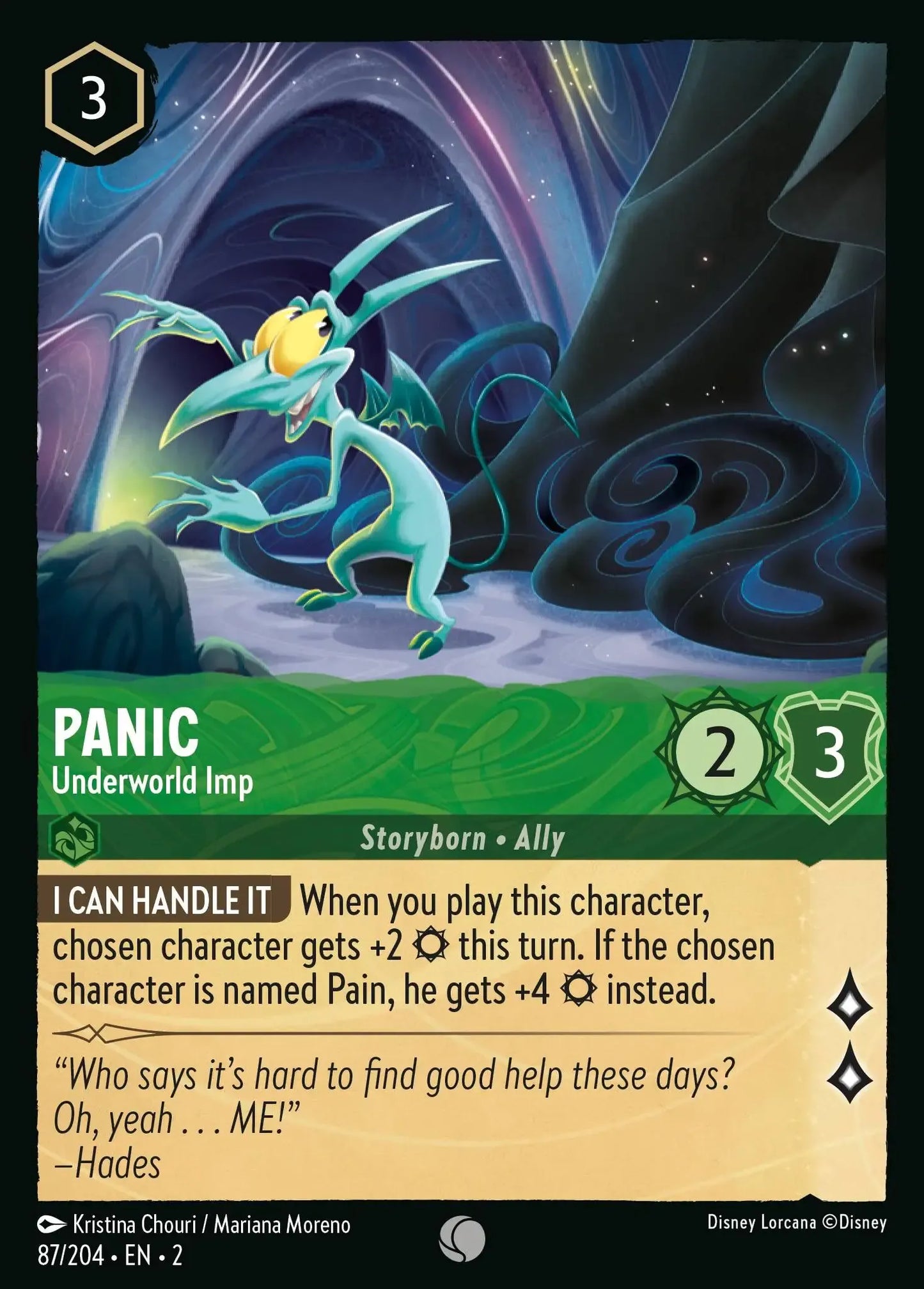 (087) Lorcana Rise of the Floodborn Single: Panic - Underworld Imp  Holo Common