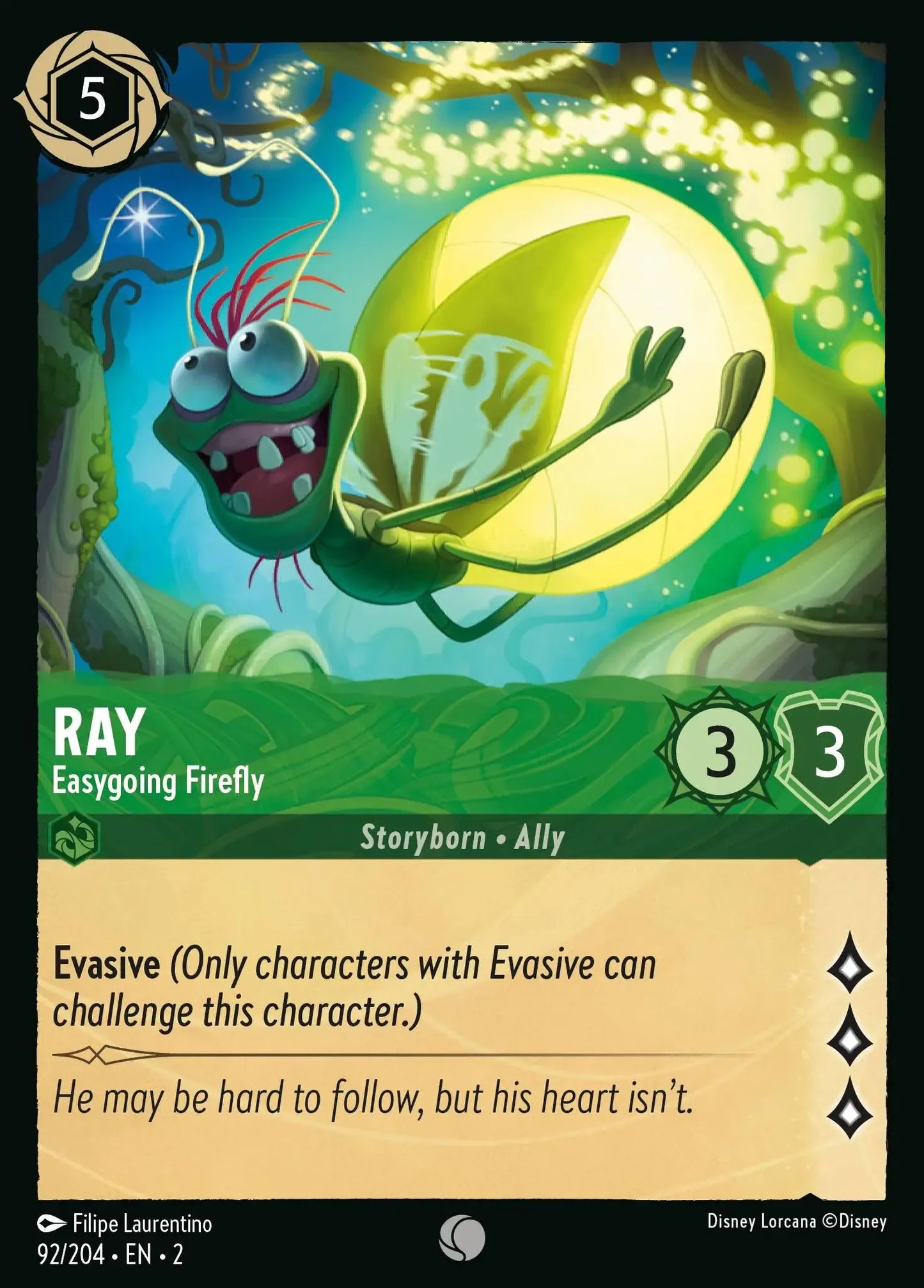 (092) Lorcana Rise of the Floodborn Single: Ray - Easygoing Firefly  Common