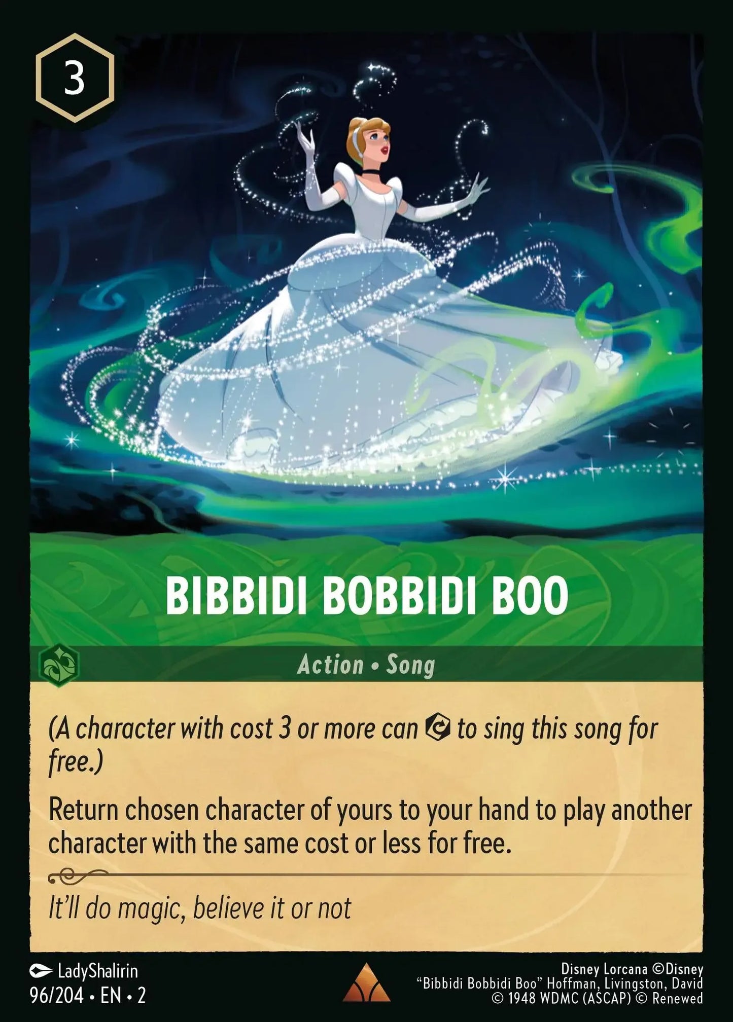 (096) Lorcana Rise of the Floodborn Single: Bibbidi Bobbidi Boo  Holo Rare