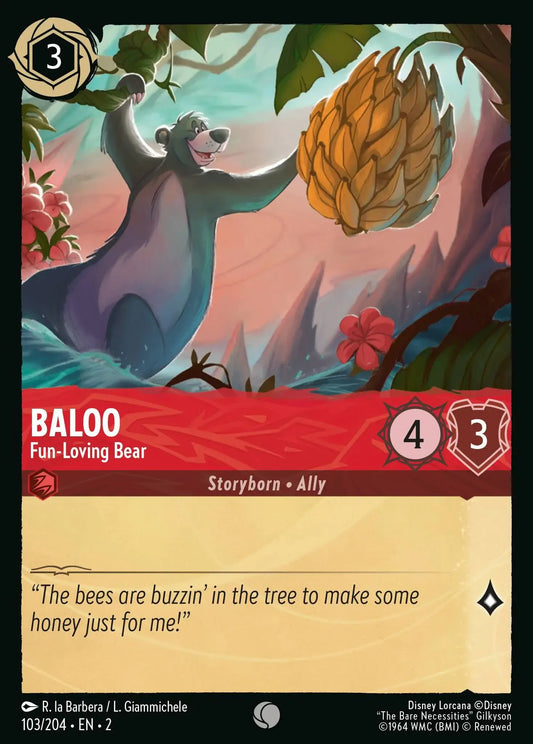 (103) Lorcana Rise of the Floodborn Single: Baloo - Fun-Loving Bear  Common