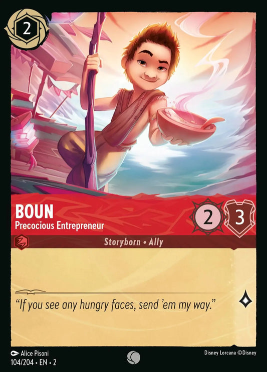 (104) Lorcana Rise of the Floodborn Single: Boun - Precocious Entrepreneur  Common