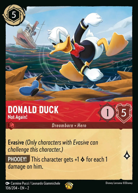 (106) Lorcana Rise of the Floodborn Single: Donald Duck - Not Again!  Legendary