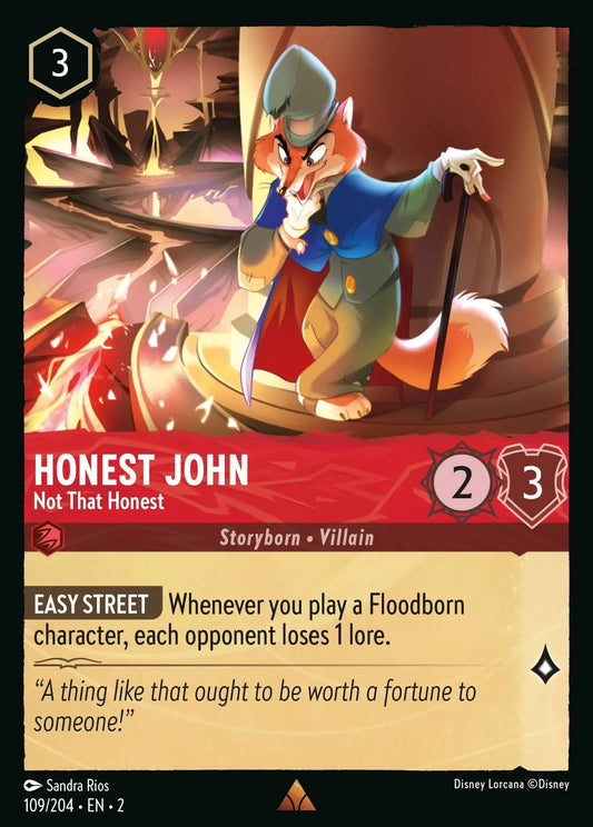 (109) Lorcana Rise of the Floodborn Single: Honest John - Not That Honest  Holo Rare