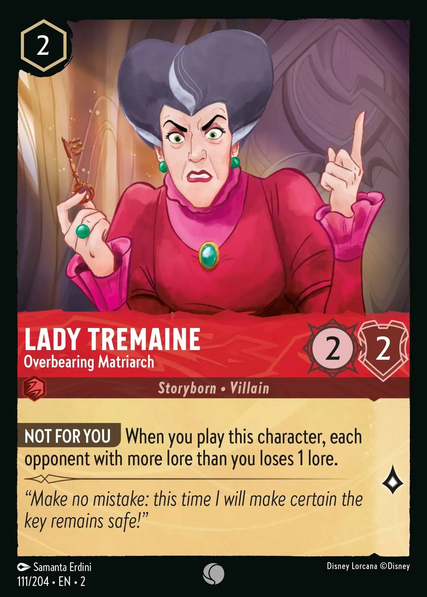 (111) Lorcana Rise of the Floodborn Single: Lady Tremaine - Overbearing Matriarch  Common