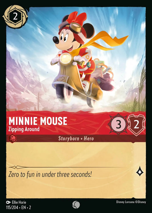 (115) Lorcana Rise of the Floodborn Single: Minnie Mouse - Zipping Around  Common