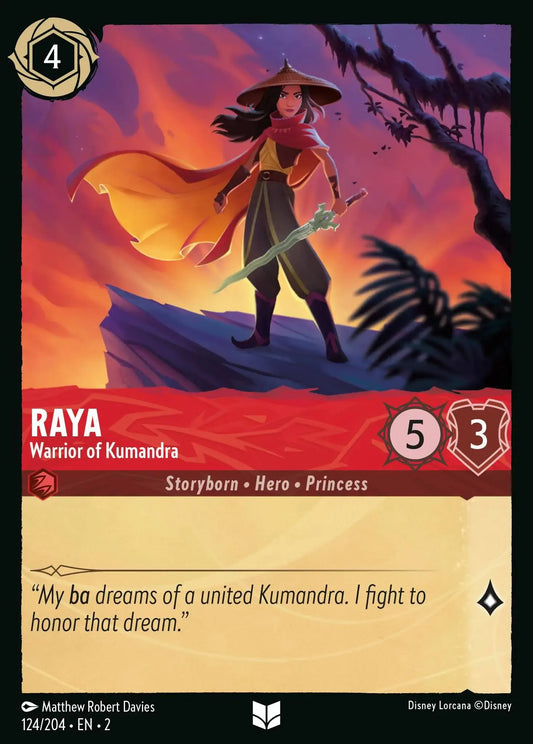 (124) Lorcana Rise of the Floodborn Single: Raya - Warrior of Kumandra  Uncommon