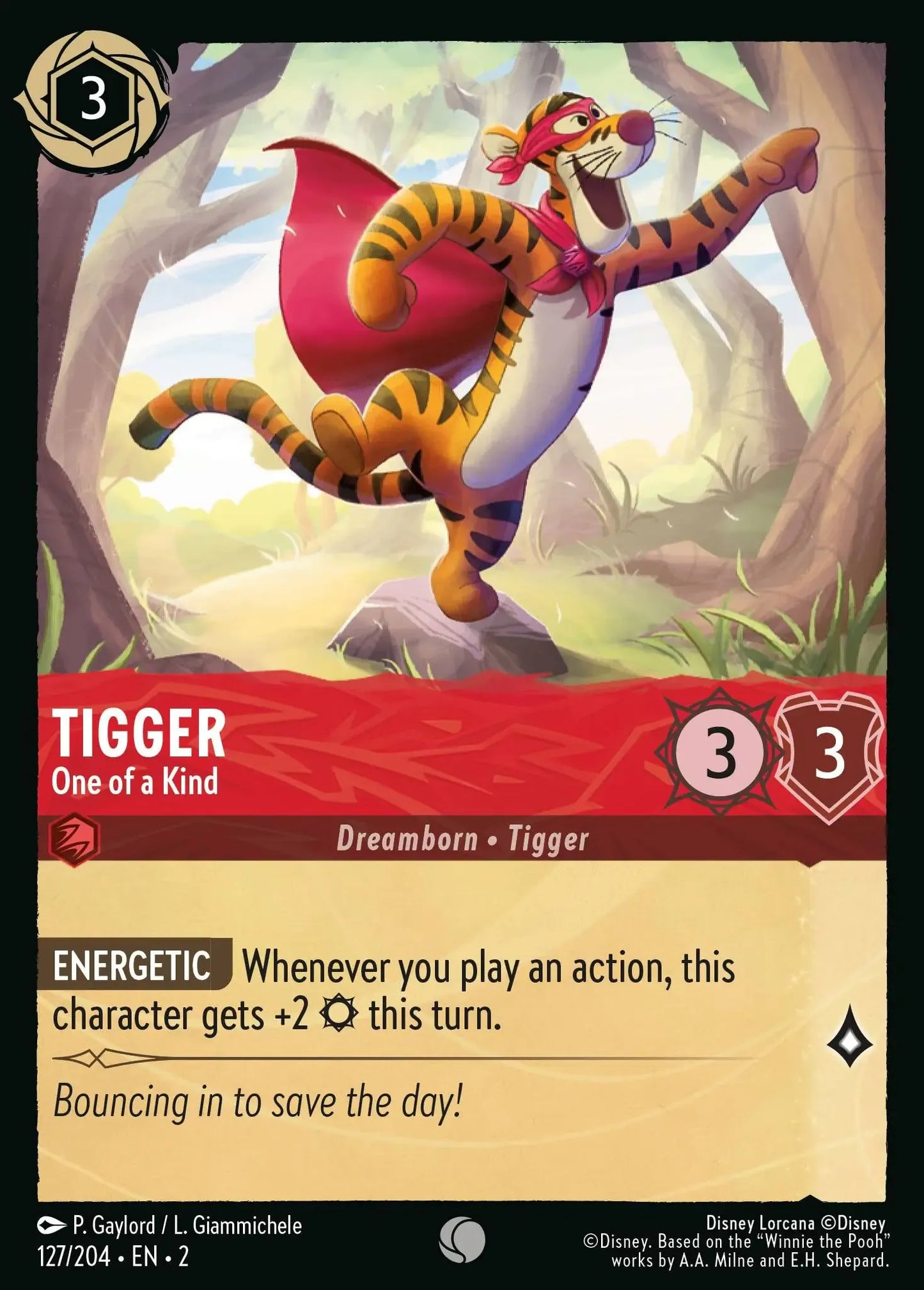 (127) Lorcana Rise of the Floodborn Single: Tigger - One of a Kind  Common