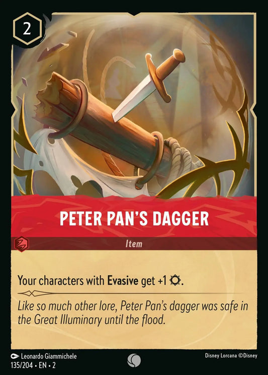 (135) Lorcana Rise of the Floodborn Single: Peter Pan's Dagger  Common