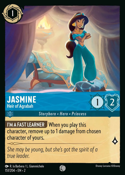 (151) Lorcana Rise of the Floodborn Single: Jasmine - Heir of Agrabah  Common